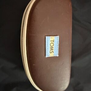 TOMS Brown Toiletry Bag with Cream Accents